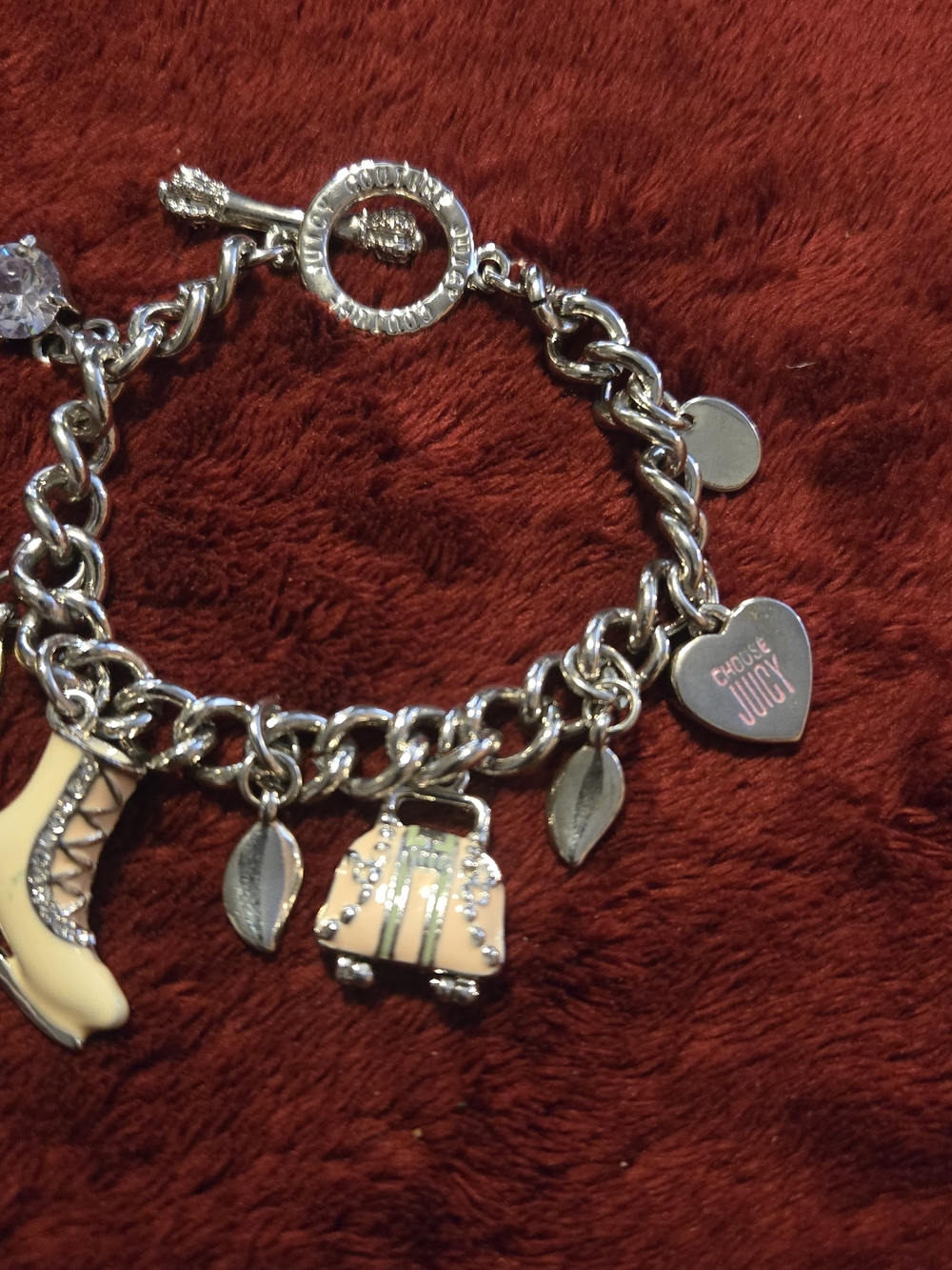 Juicy Couture Edicion  Limitada2008 Charm Bracelet with Pink Enamel Accents